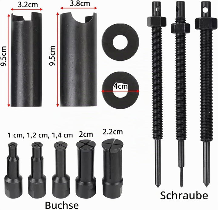 9-23 Mm Motorcycle Inner Bearing Puller with Portable Blow-Moulded Case Inner Bearing Puller Wheel B