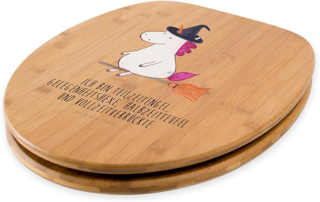 Mr. & Mrs. Panda Motiv WC Sitz Einhorn Hexe - Geschenk, Klodeckel, Einhorn Deko, Freundin, Klobrille