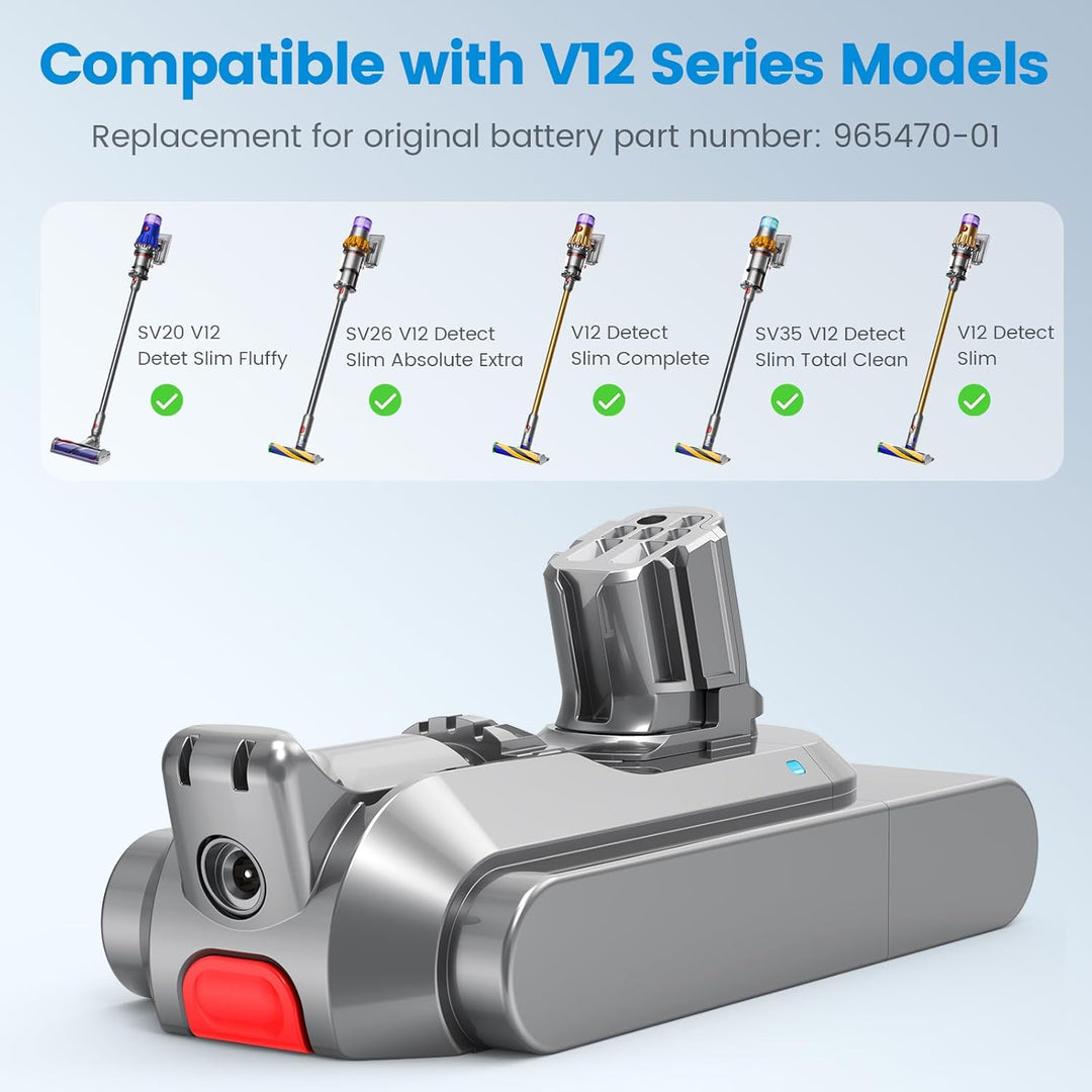 Click-In-Typ 3900mAh V12 Akku für Dyson, ASUNCELL 25,2V Ersatzakku für V12 Detect, V12 Detect Absolu