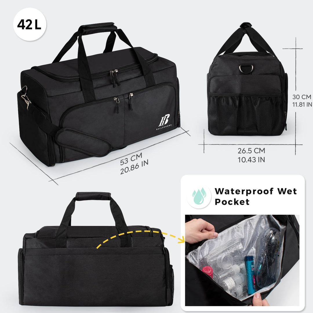 Sporttasche Reisetasche für Damen und Herren Trainingstasche Gym Bag mit Schuhfach und Nassfach Duff