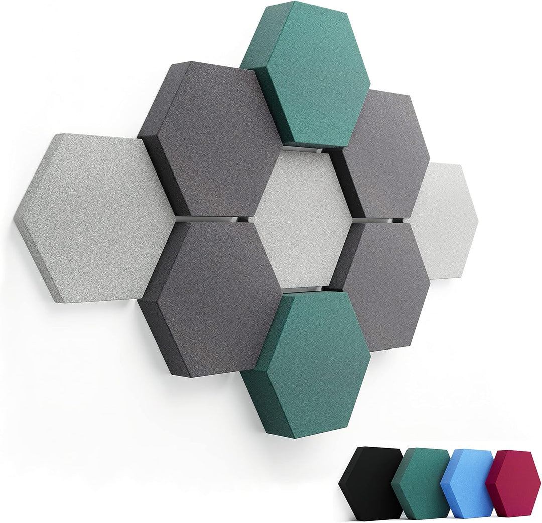 FENNEXT® Schallabsorber Wand Paneele [9 Stk.] für spürbar reduzierte Geräusche I Modernes Akustikbil