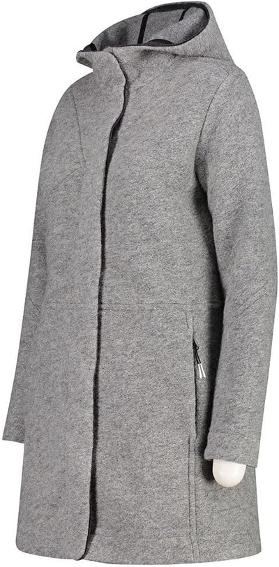 CMP Damen Long Coat Wooltech Longcoat 34 Grey Mel., 34 Grey Mel.