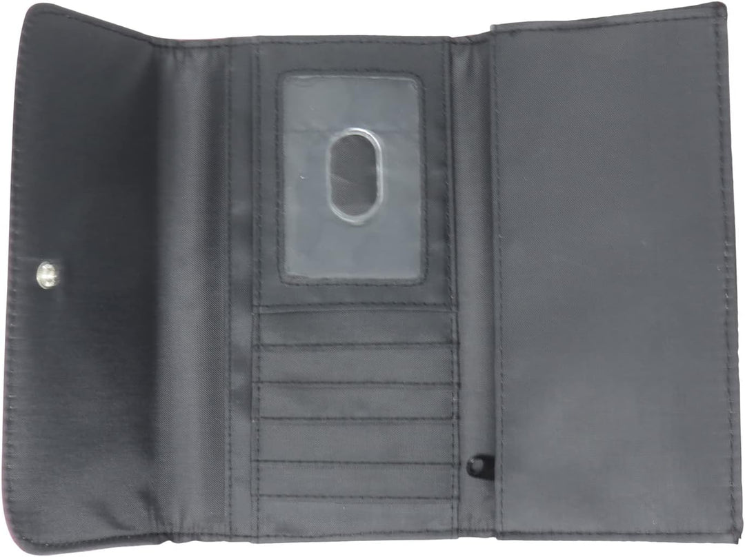Bioworld Beetlejuice Handbook for The Recently Deeased Womens' Snap Faux Leather Tri-Fold Wallet Pur