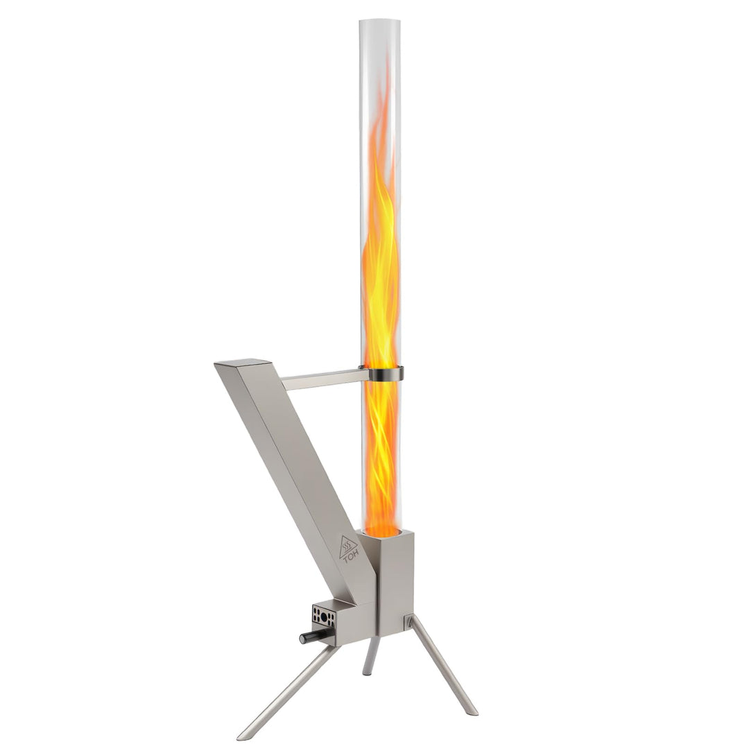 Feuerrohr Edelstahl, Feuersäule Outdoor, Feuerrohr Pelletfackel, Dekorativer Terrassenofen – Raketen