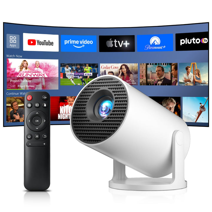 Salange Mini Beamer Unterstützt 4K, Android 14 mit Apps,Smart Projektor Tragbarer mit 5G WiFi 6 und