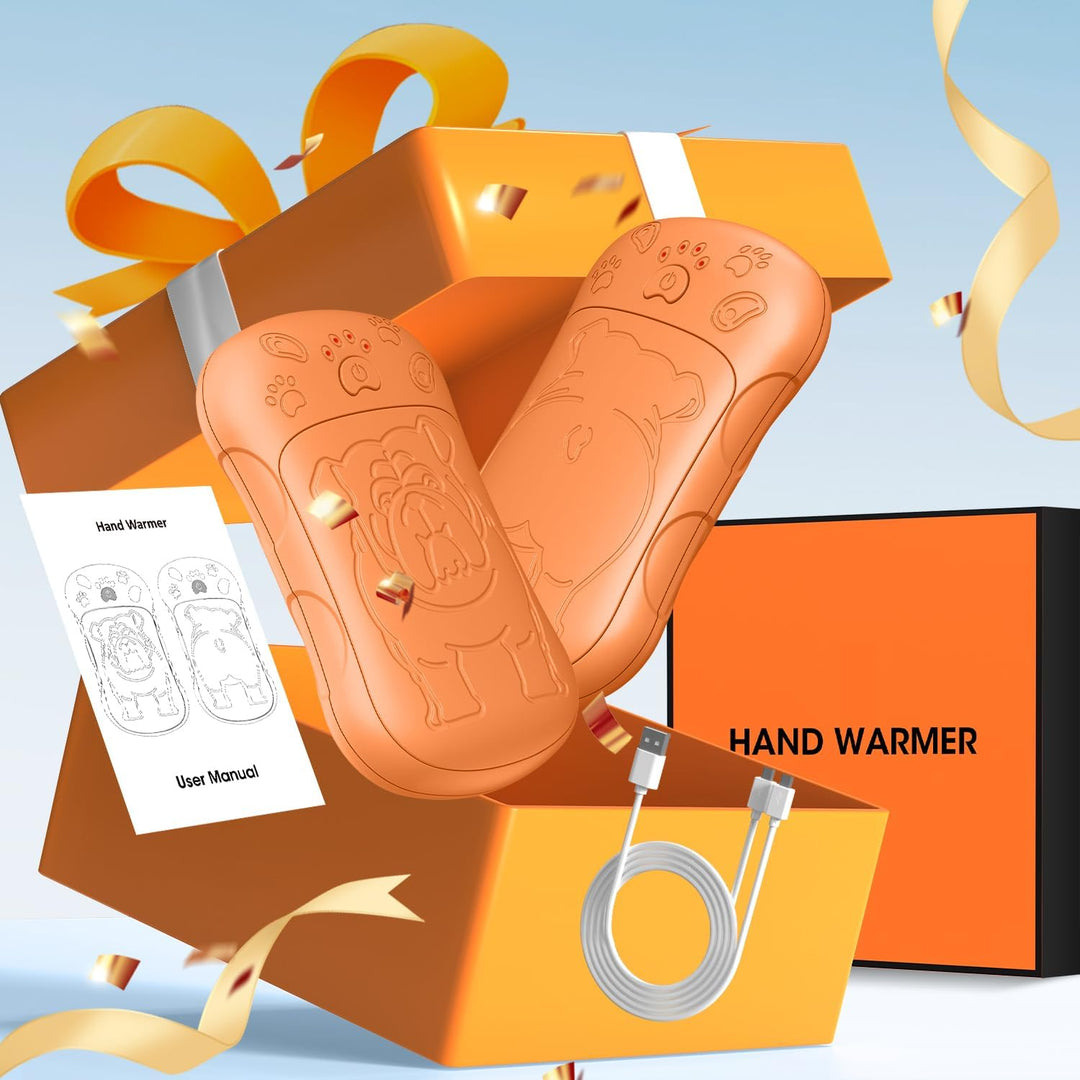 Handwärmer Elektrisch，2er Set 6000mAH Akku Elektrischer Handwärmer Wiederverwendbar Aufladbar Tasche