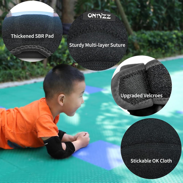 ONTYZZ Kinder Ellenbogenschützer Unterstützung Einstellbar Weiche Kinder Ellenbogenbandage Protector