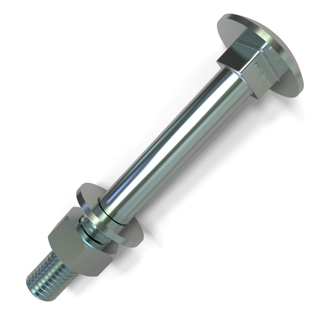 50 Stück Schlossschrauben M10 x 120 Flachrundkopfschrauben + Muttern und U-Scheiben Länge 30-200mm A