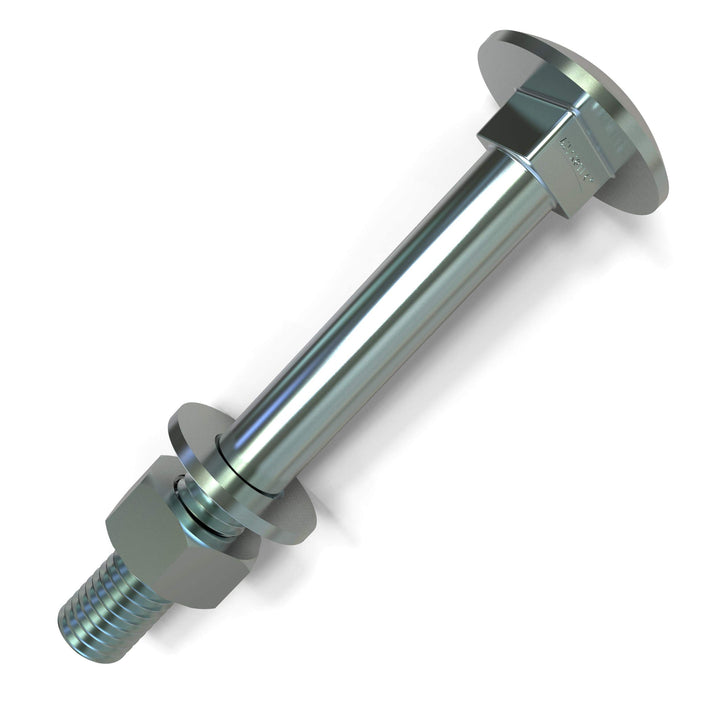 50 Stück Schlossschrauben M10 x 100 Flachrundkopfschrauben + Muttern und U-Scheiben Länge 30-200mm A