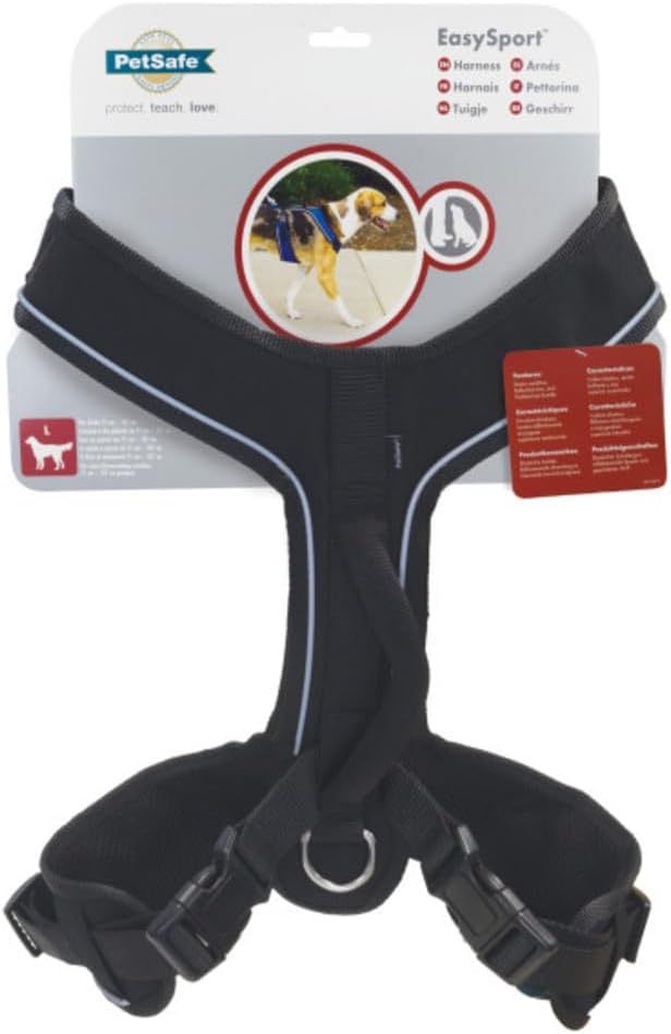PetSafe EasySport Geschirr, Elastischer Halsausschnitt, Gepolsterter Griff, Für Hunde von 29,5 bis 3