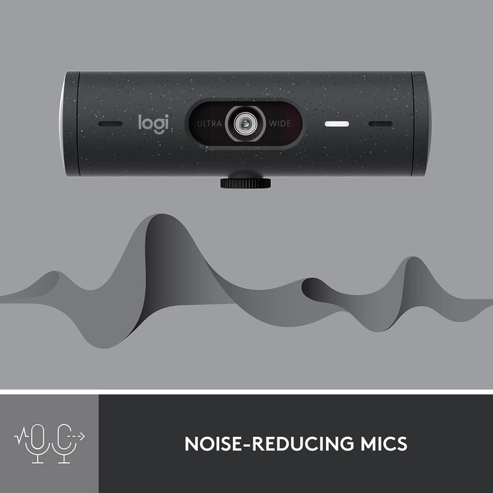 Logitech Brio 500 Full HD Webcam mit automatischer Lichtkorrektur, Show-Modus, Dual-Rauschunterdrück