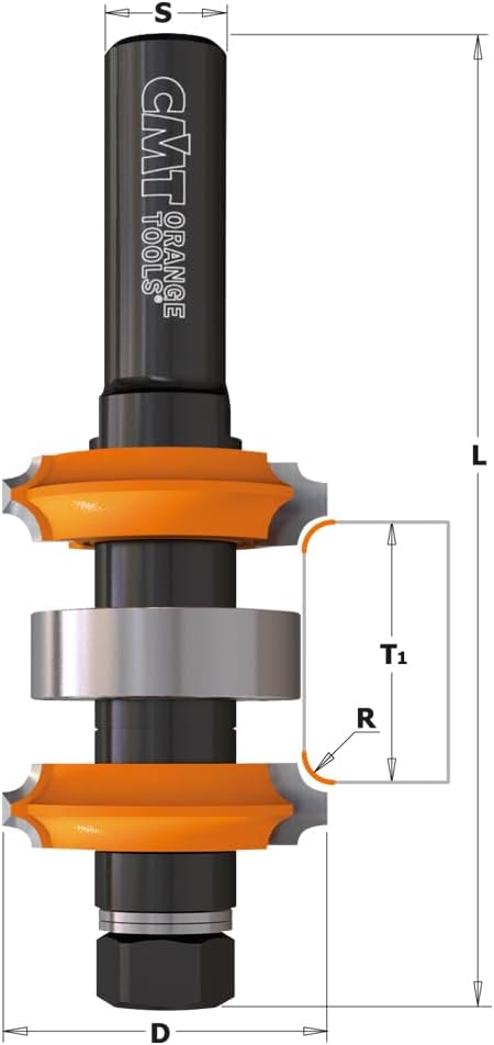 CMT ORANGE TOOLS 900.622.11 - VERSTELLBARER FRÄSER MIT DOPPELTEM RADIUS HM R2+R3 S=12 D=34X31,75
