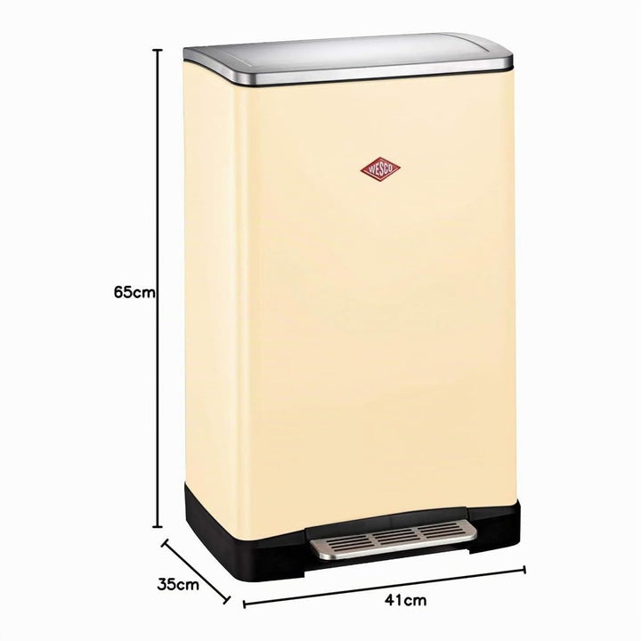 WESCO Big Double Boy Abfallsammler in der Farbe weiss matt, pulverbeschichtetes Stahlblech, zwei get