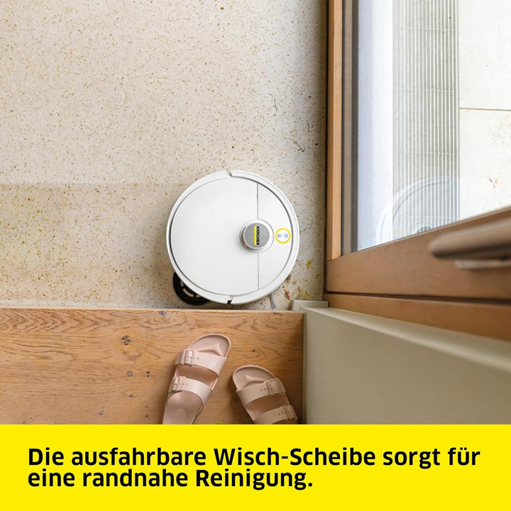 KÄRCHER RVM 4 Comfort Extra Saugwischroboter mit rotierenden anhebbaren Mopp-Scheiben, 15.000 Pa, Li