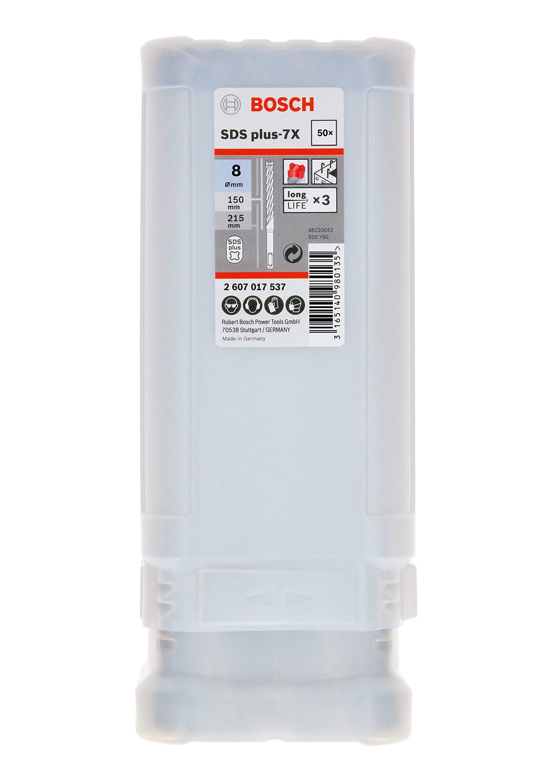 Bosch Professional 50 Stück Hammerbohrer SDS plus-7X (für Beton und Mauerwerk, 8 x 100 x 165 mm, Zub