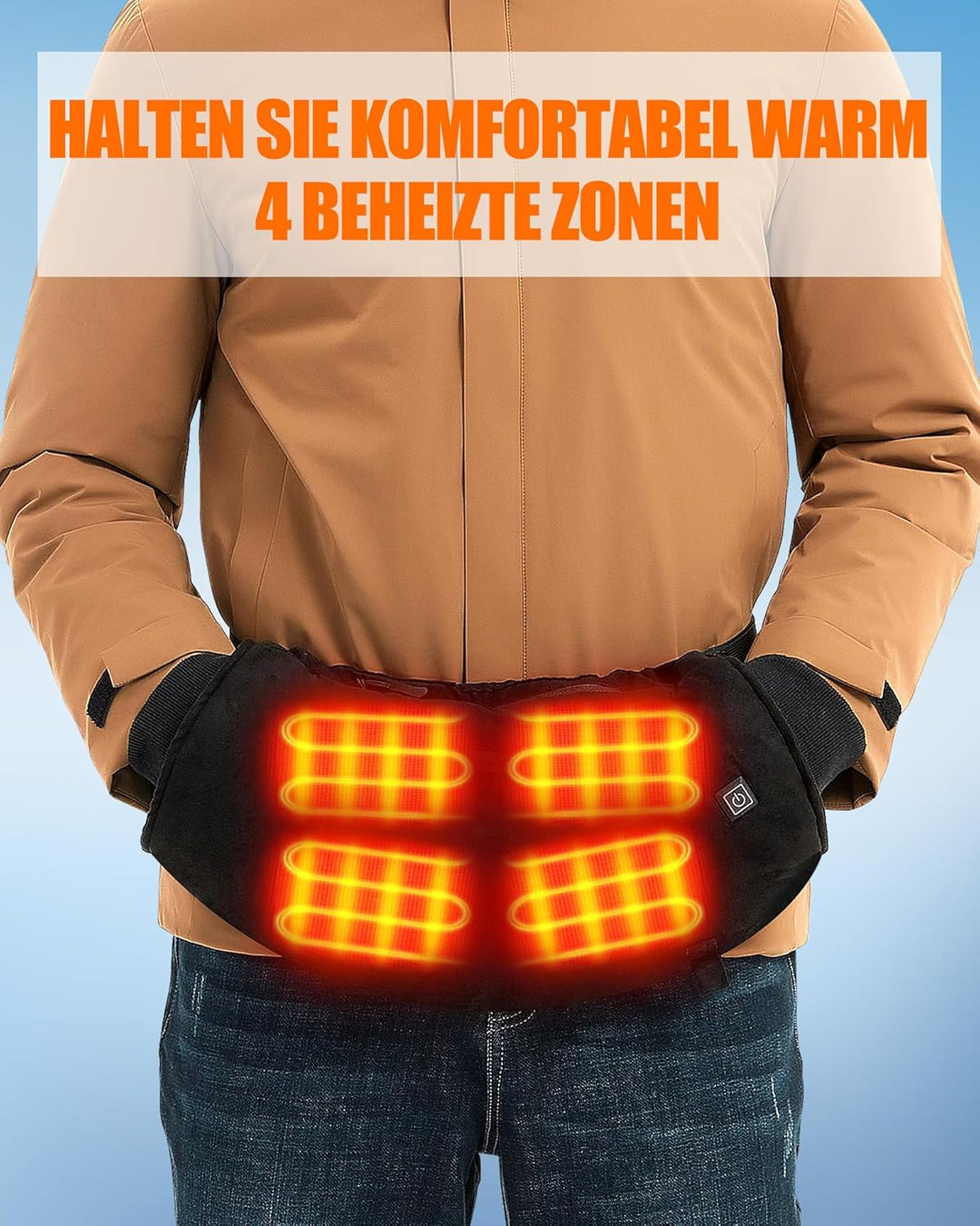 CYCYHEAT 10000mAh Akku Beheizbare Handwärmer Muff Wiederaufladbar Jagdtasche mit 3 Einstellbare Temp