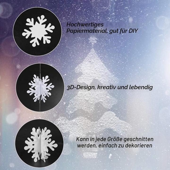 Weihnachten Schneeflocken Girlande, 5 x 3 Meter Winter Girlande Schneeflocken, Weihnachtsgirlande De