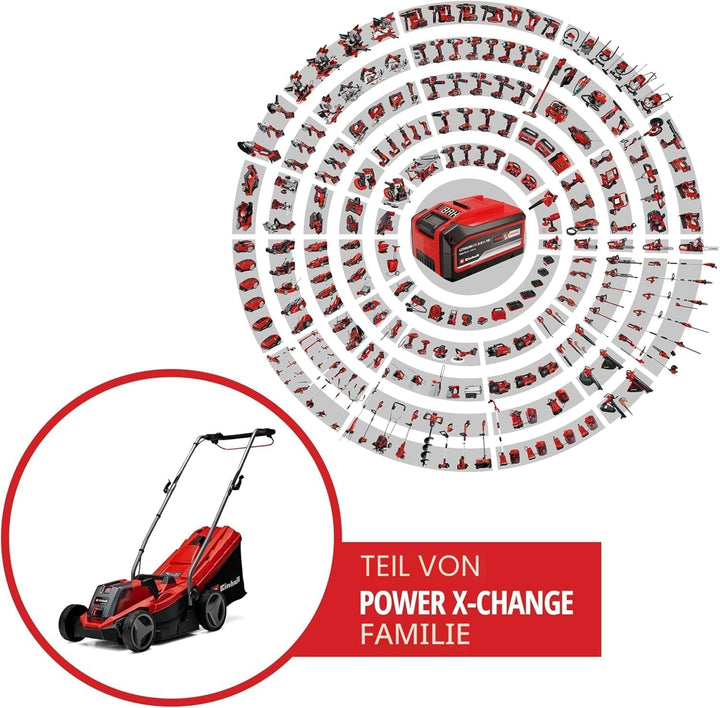 Einhell Akku-Rasenmäher GE-CM 18/33 Li Kit Power X-Change (18 V, 33 cm Schnittbreite, bis 200 m², Br