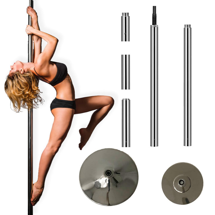 Profi Pole Dance Tanzstange 45mm, GoGo Tabledance mit Static + Spinning Funktion, von 223 - 274 cm H