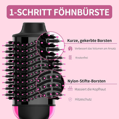 Sawop Warmluftbürste Rundbürstenföhn, Föhnbürste, Hairstyler Haartrockner Bürste in Einem, Verbesser