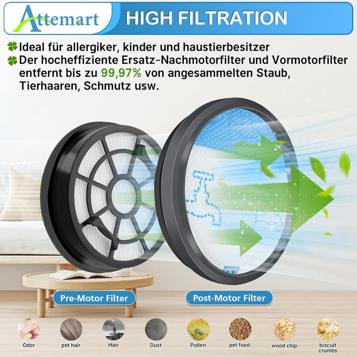 RO2917 Filter für Rowenta Swift Power Cyclonic RO2917EA RO2910EA RO2913EA RO2932EA Staubsauger Ersat