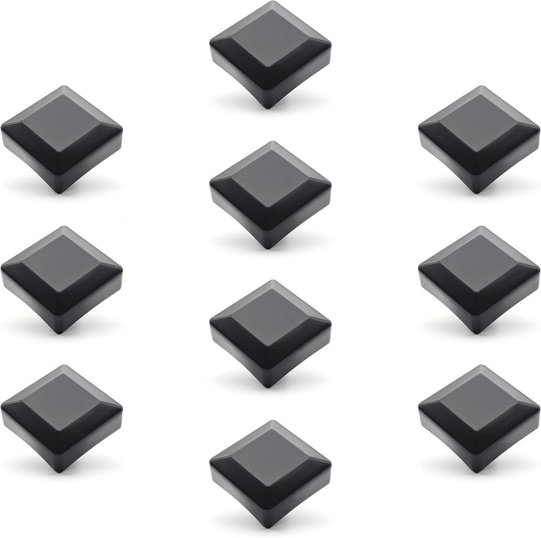 Enkotrade 10 Stück Zaunkappen Schwarz für Aussenmass 100x100mm, Rohrkappen aus hochwertigem Kunststo