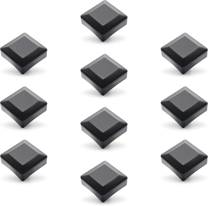 10 Stück Zaunkappen Schwarz für Aussenmass 70x70mm, Rohrkappen aus hochwertigem Kunststoff, Pyramide
