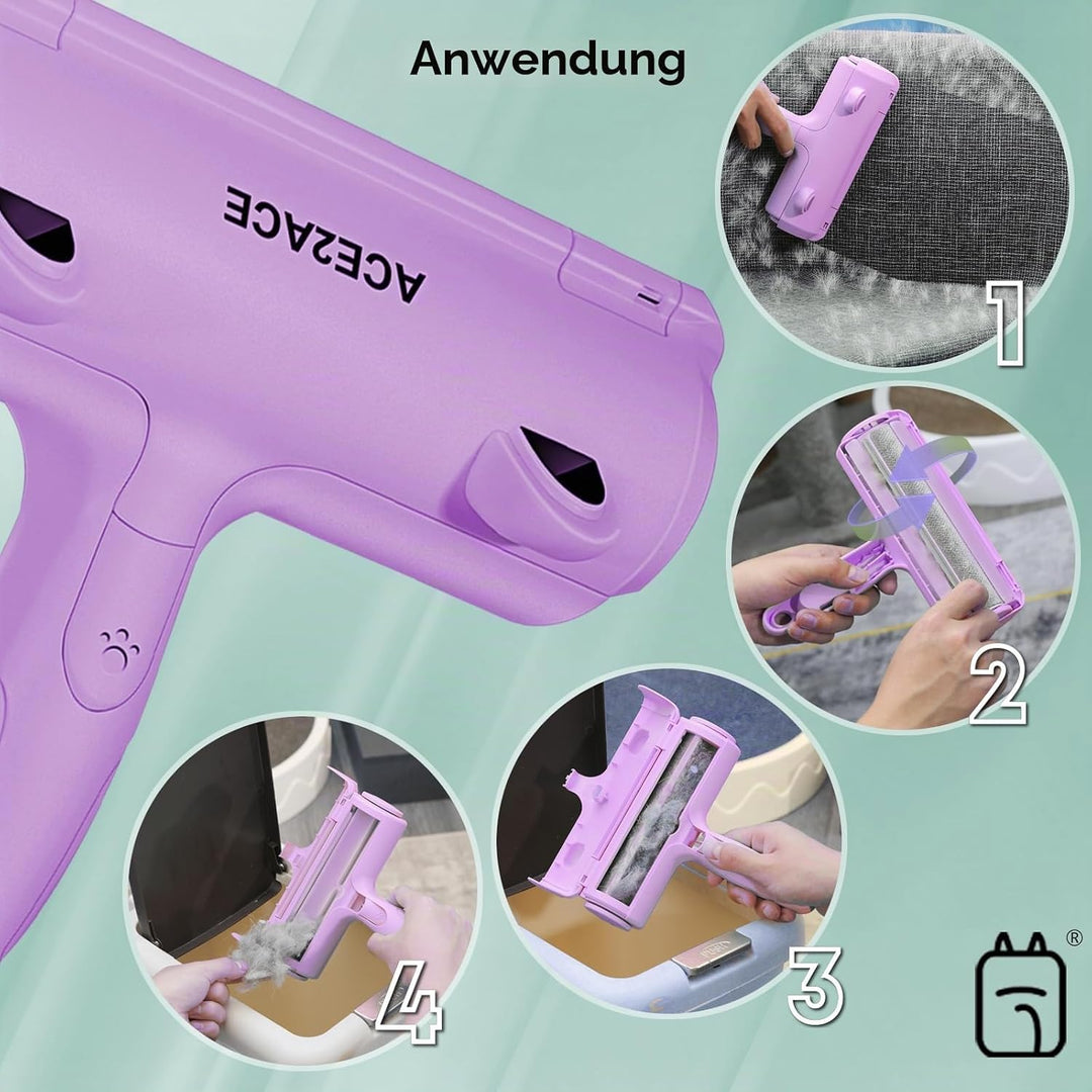 ACE2ACE Tierhaarentferner, Fusselrolle, Fusselbürste für Tierhaar, Wiederverwendbar Fusselroller für