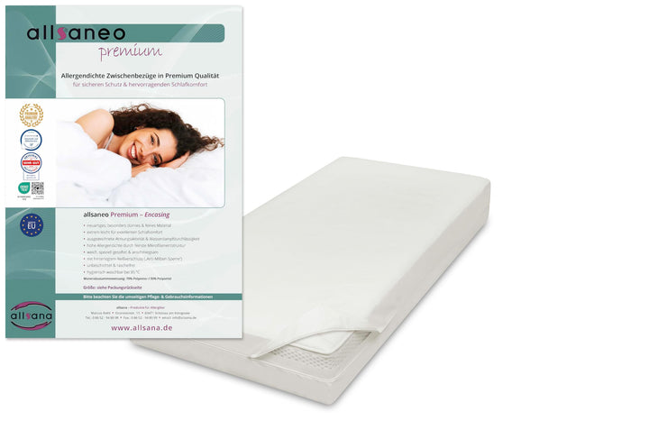 allsaneo Premium Allergiker Matratzenbezug 70x140x12 cm | Allergie Bezug extra weich und leicht | An