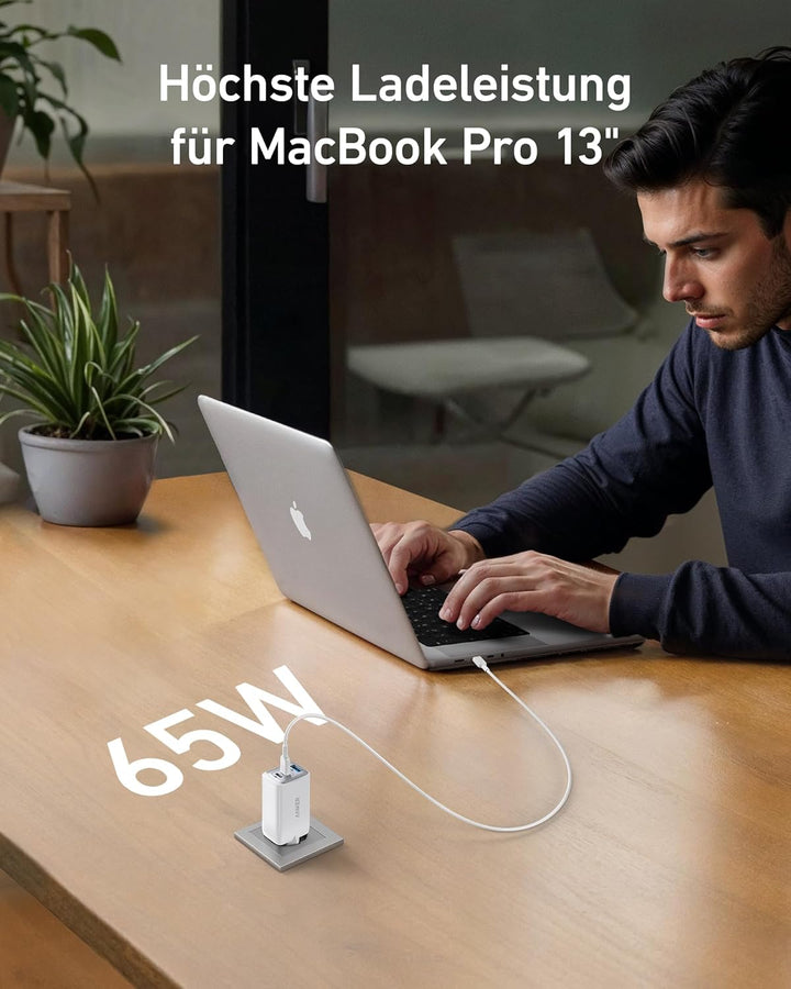Anker 240W USB C Kabel [2 Stück 1,8m]+Anker 65W USB C Ladegerät