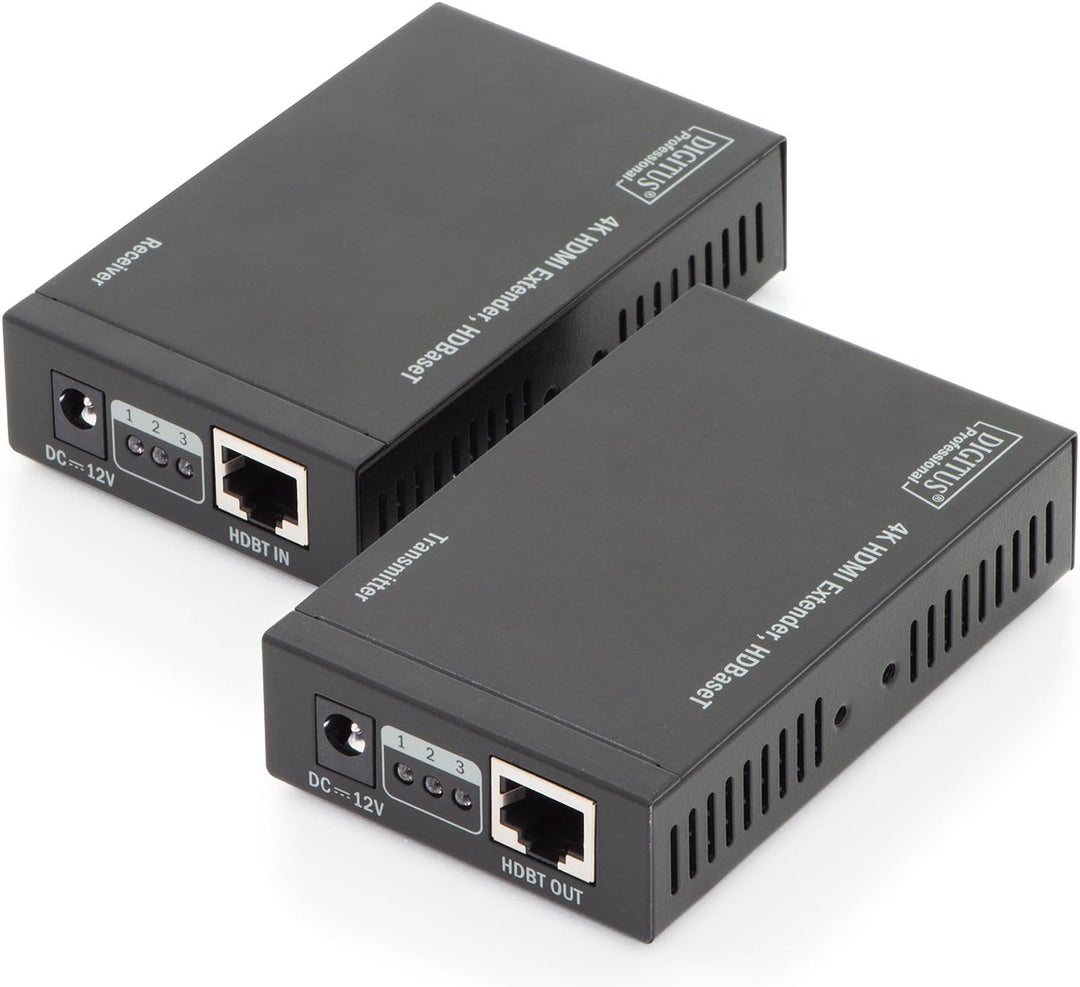 DIGITUS HDMI-Extender - 4K/30Hz - Sender & Empfänger - HDBaseT - HDCP 2.2 - Reichweite bis 70m - Pat