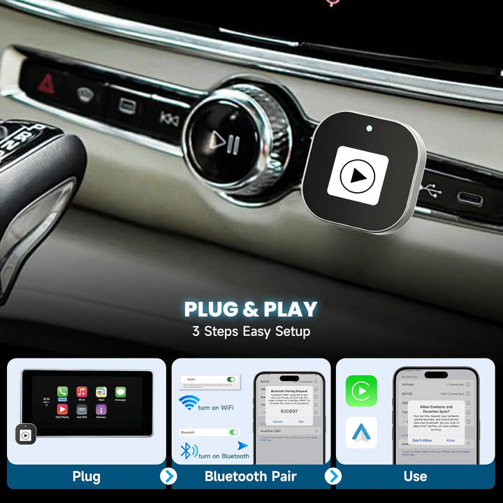 Spedal Wireless Carplay Adapter, 2 in 1 Android Auto Carplay Wireless Adapter Plug und Play, wandelt