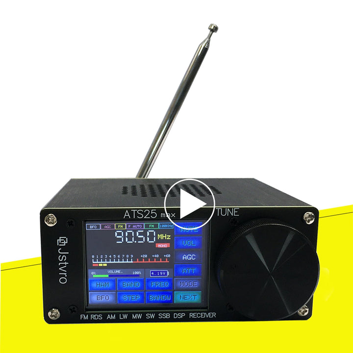 Upgraded ATS-25Max v5.2b All Full Bands SI4732 Receiver Portable 2.4 inch FM AM LSB USB LW SSB Short