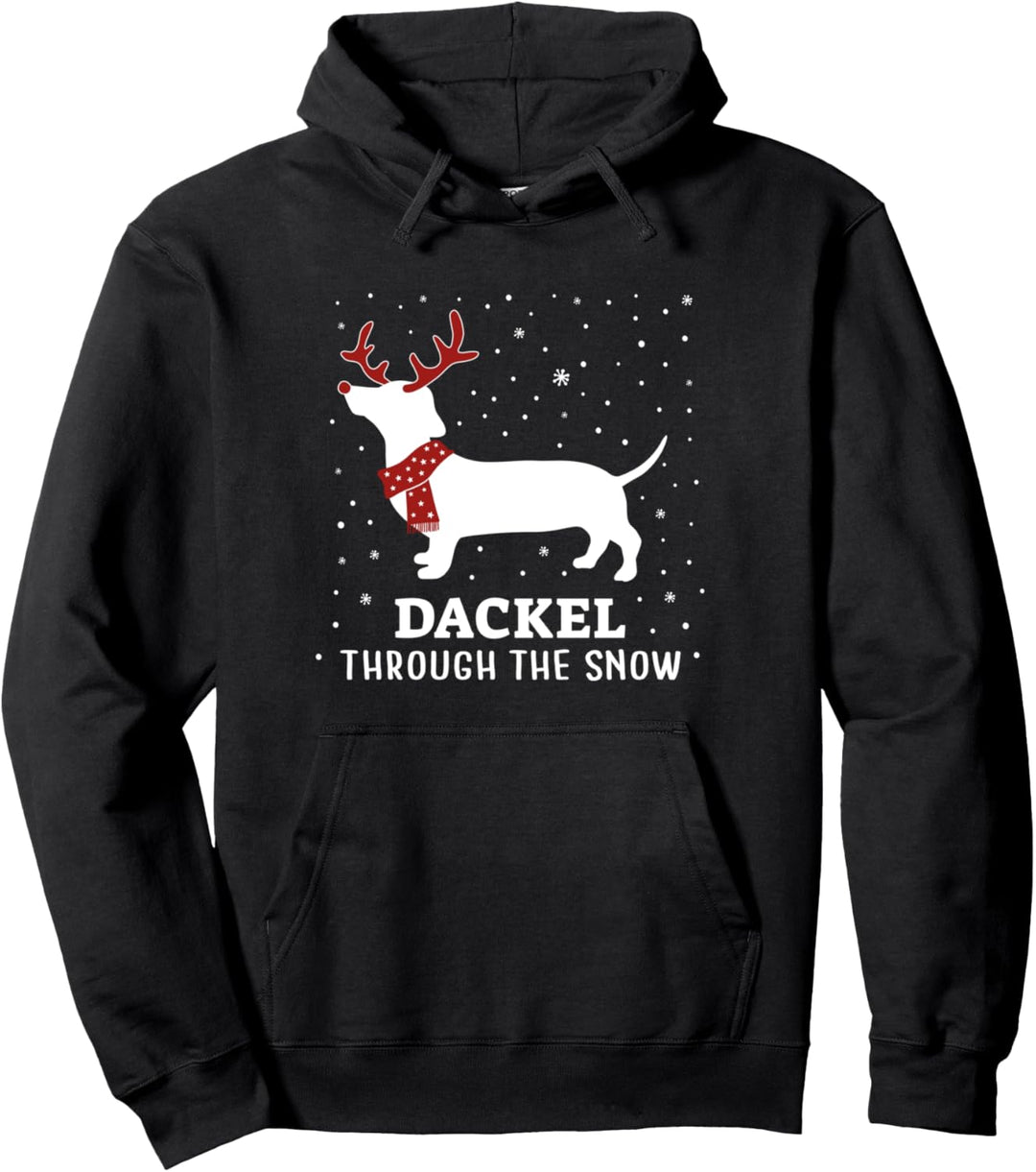 Dackel Dachshund mit Geweih Weihnachten X-mas Geschenk Pullover Hoodie