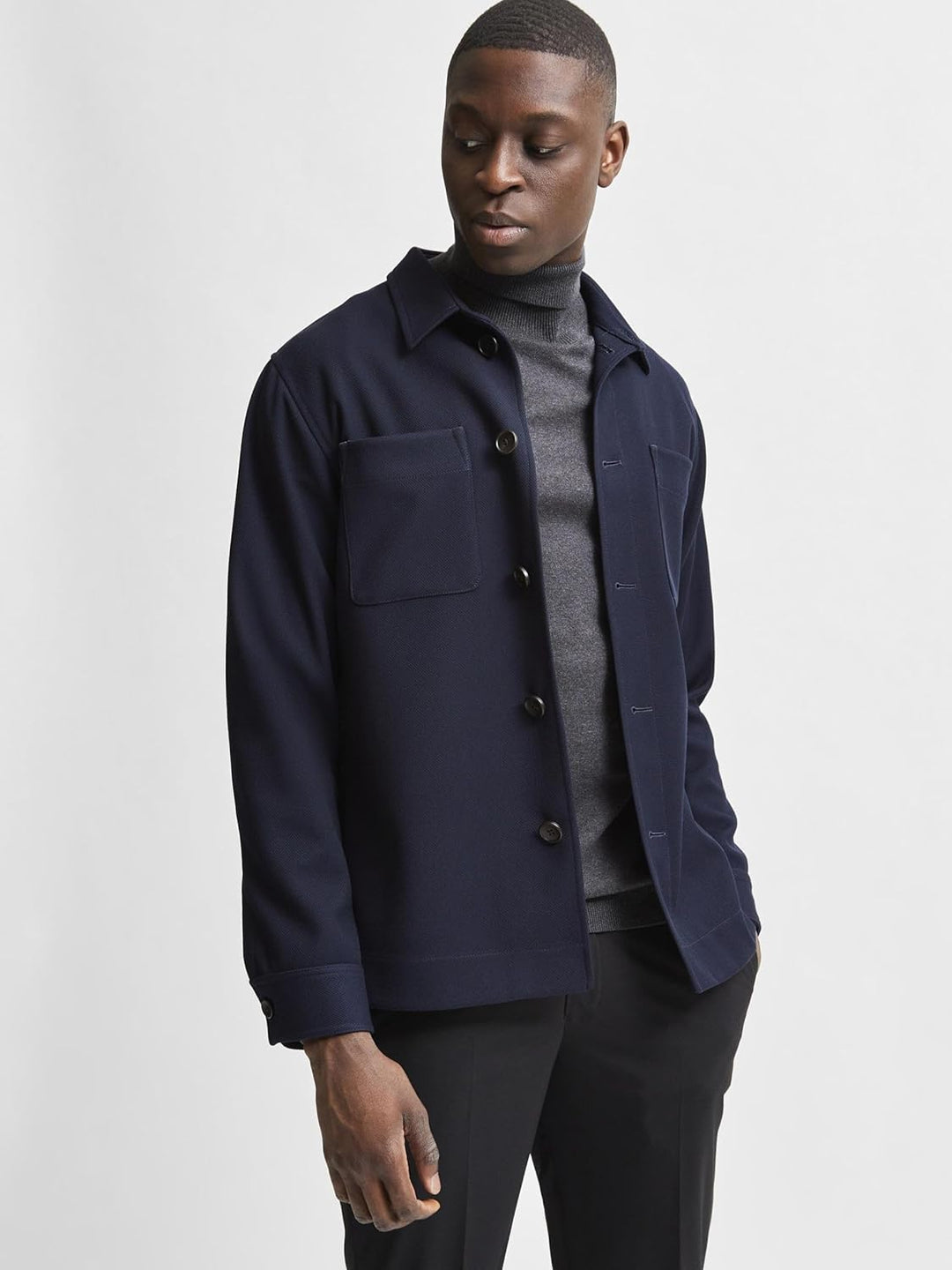 SELECTED HOMME Male Pullover Langarm Rollkragen S Antracit, S Antracit