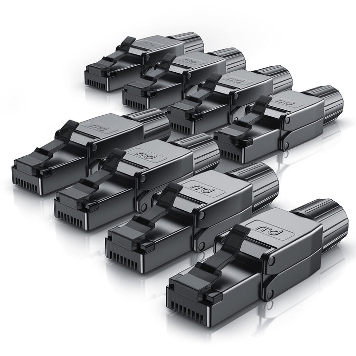 CSL - 8 x Netzwerkstecker feldkonfektionierbar RJ45 CAT 6 CAT 7 CAT 8 - geschirmt 40 GBit/s 2000 MHz