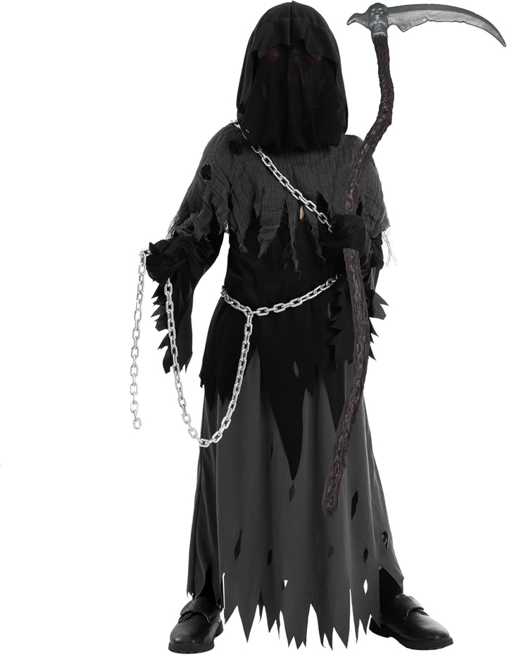 Spooktacular Creations Sensenmann Kostüm für Kinder Sensenmann Halloween Kostüm Jungen Grim Reaper B