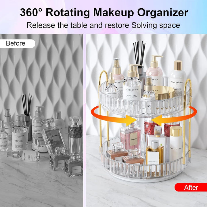 MOACC Make Up Kosmetik Organizer, 360° Drehbar Aufbewahrung, Schmink Organizers für Dresser Schminkt