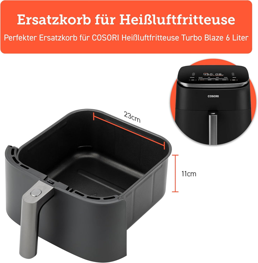 COSORI Air Fryer Turbo Blaze 6L Originalkorb, Keramikbeschichtung ohne PFAS, Ersatz-Zubehör für die