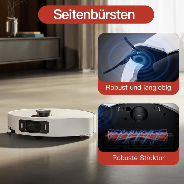 30 Stück Zubehör für Xiaomi 5/5 Pro Saugroboter Ersatzteile, 1 Hauptbürste, 6 Seitenbürsten, 6 Wisch