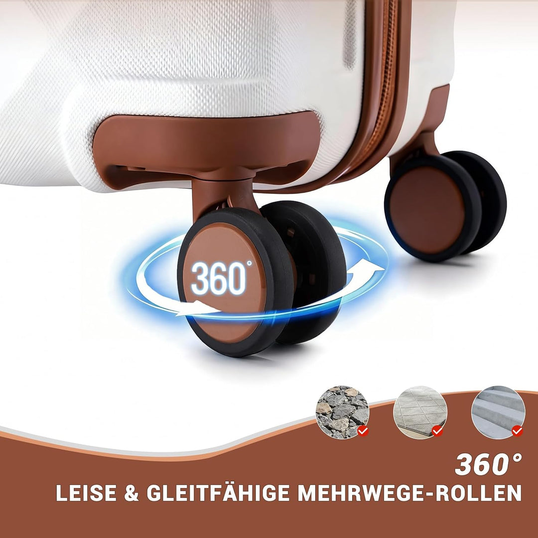 British Traveller Gross Koffer 74.5x49x30.5cm Leichter Reisekoffer aus ABS+PC mit TSA-Schloss, 4 Rol