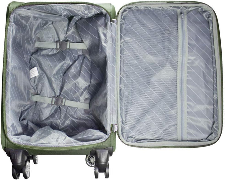 Trendyshop365 Weichgepäck Koffer-Set 3-teilig Maribor 4 Rollen Zahlenschloss Grün Kofferset 3 teilig