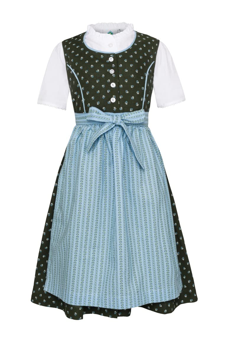 Isar-Trachten Kinder Dirndl 3-TLG. Kleid Bluse Schürze für Mädchen Oktoberfest Kirchweih Hochzeit So