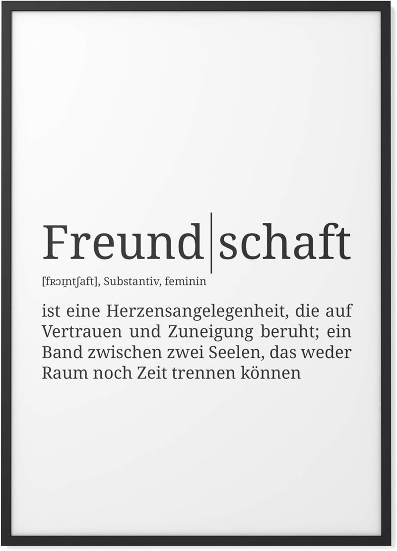 Papierschmiede® Definition: Freundschaft, DIN A1 (59x84 cm), XXL Poster für Wohnzimmer, Schlafzimmer