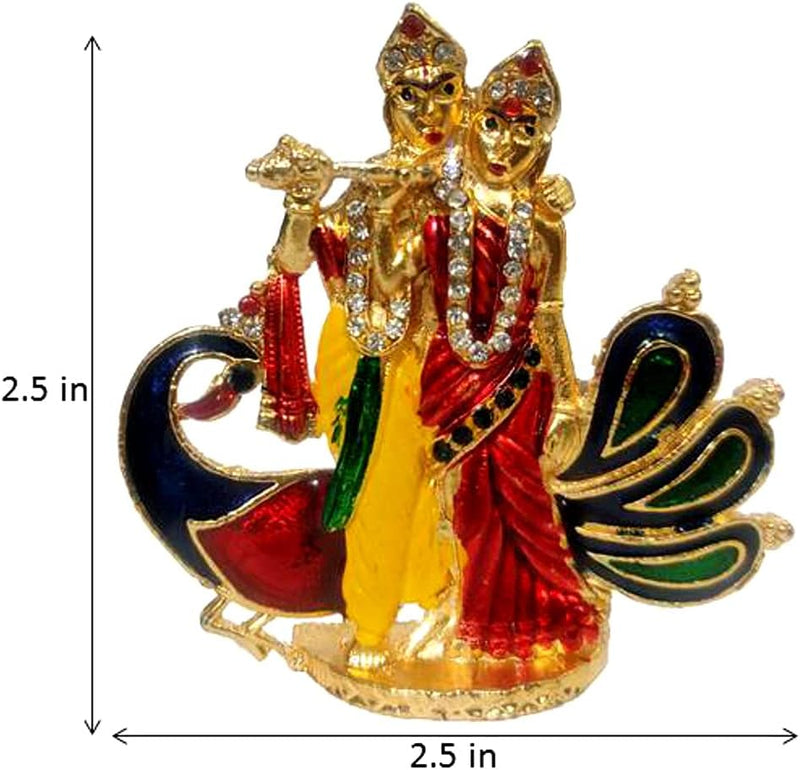 Purpledip 12135A Metallidol Radha Krishna Pfau: Divine Dance Raas Leela