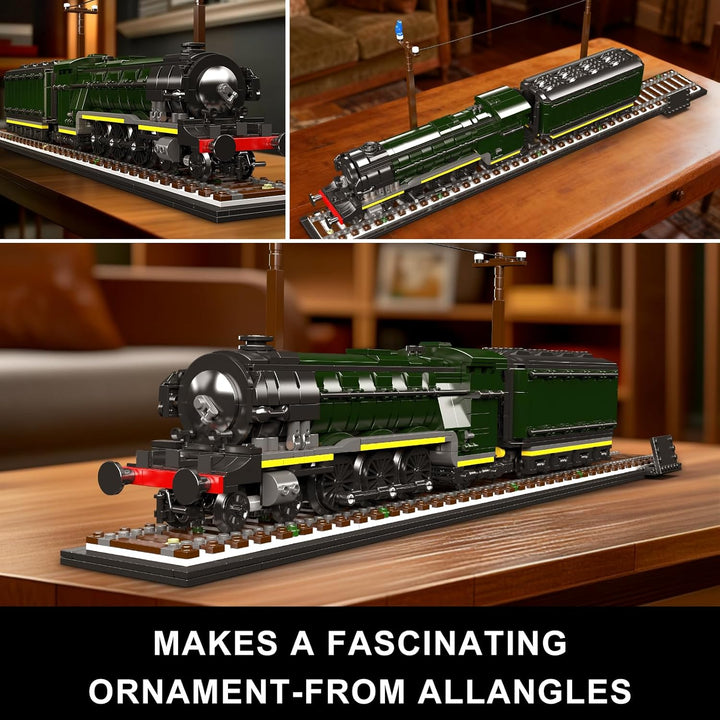 Mould King 12044 Britische Dampflokomotive Bausatz, 1766 Teile Klassisches Zugmodell aus Bausteinen,