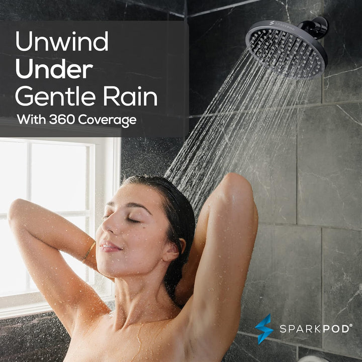 SparkPod Duschkopf – Hochdruckregen – Luxuriöser Look - Werkzeuglose 1-Minuten Installation - Verste