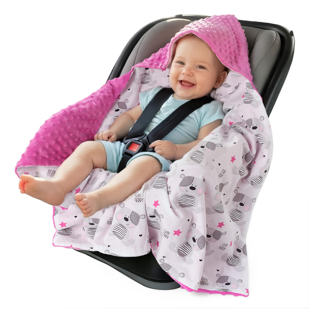Medi Partners Einschlagdecke 100% Baumwolle 85x85cm Kuscheldecke für Kinderwagen Babyschale universa