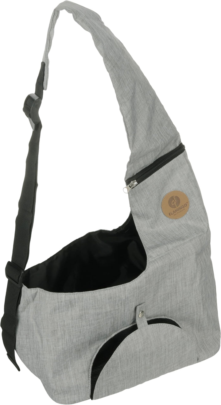 Hunderucksack - Bauchtrage Kanga Grau – 44x20x20cm – Polyester – Top-Öffnung – Abnehmbarer Boden – L