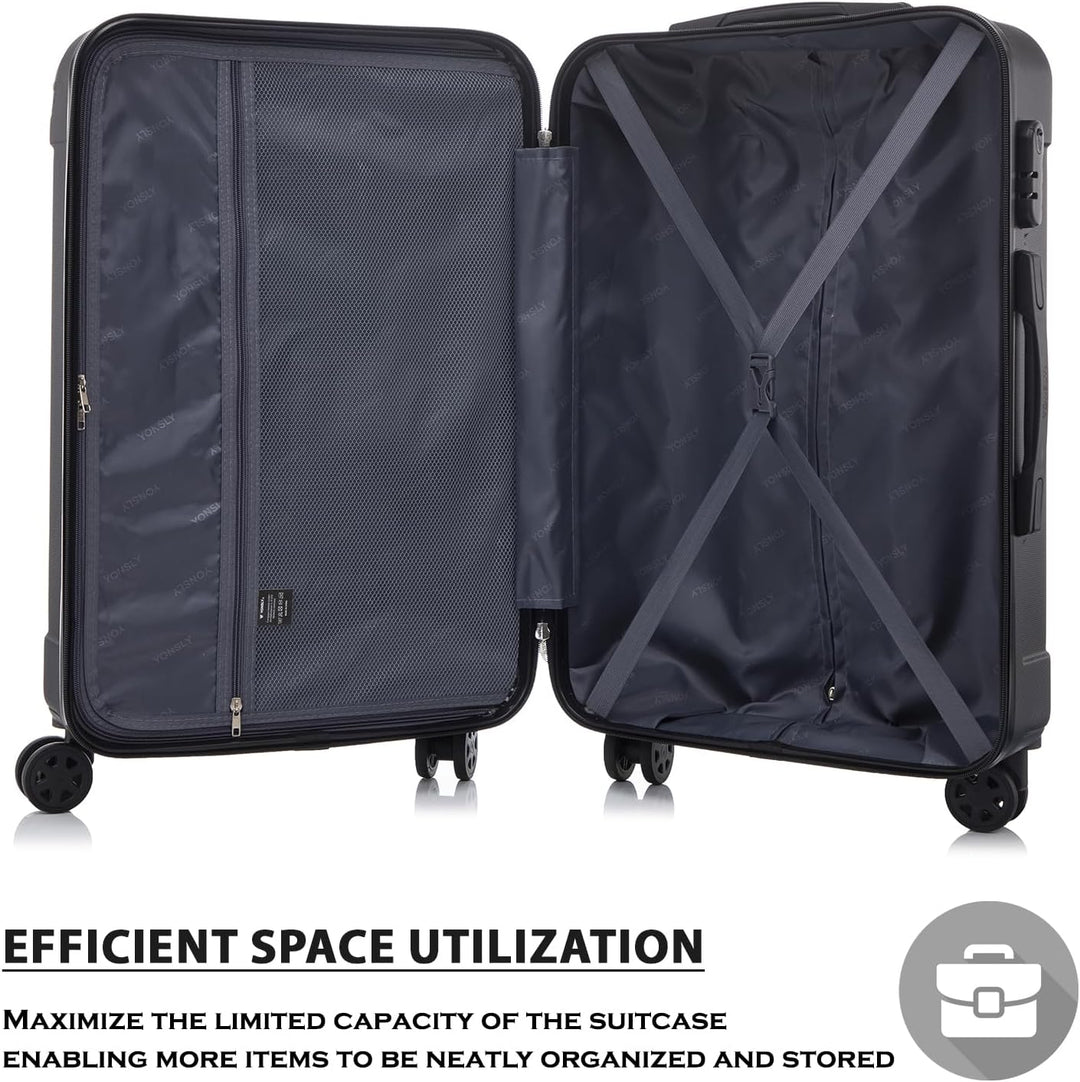 Trolley Koffer Suitcase, Reisekoffer, Rollkoffer Handgepäck, Hartschalenreisekoffer mit 4 Rollen 360